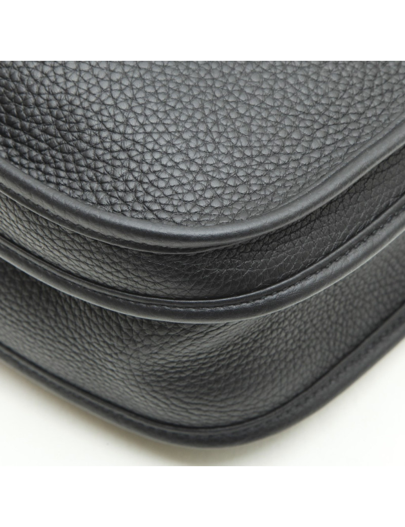 HERMES Evelyn II bag in black taurillon clémence leather