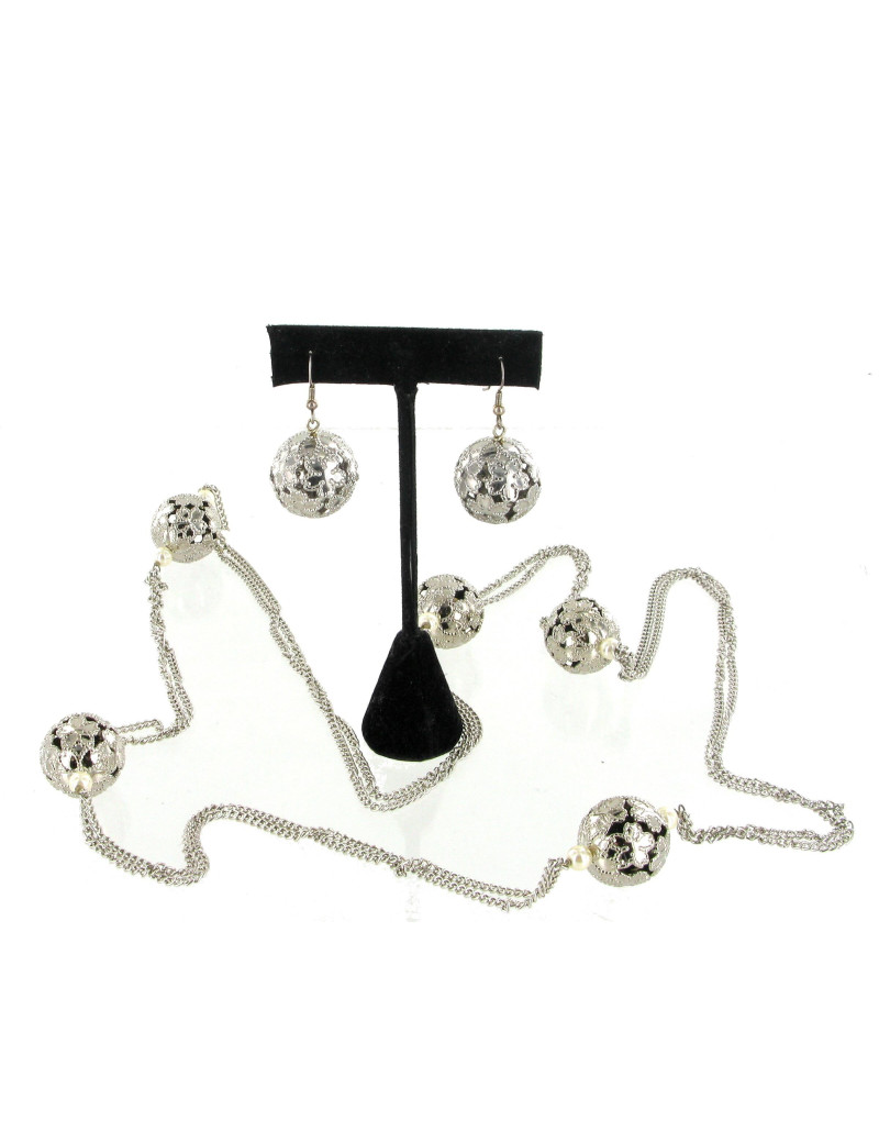 Parure MAGUERITE DE VALOIS en métal argenté