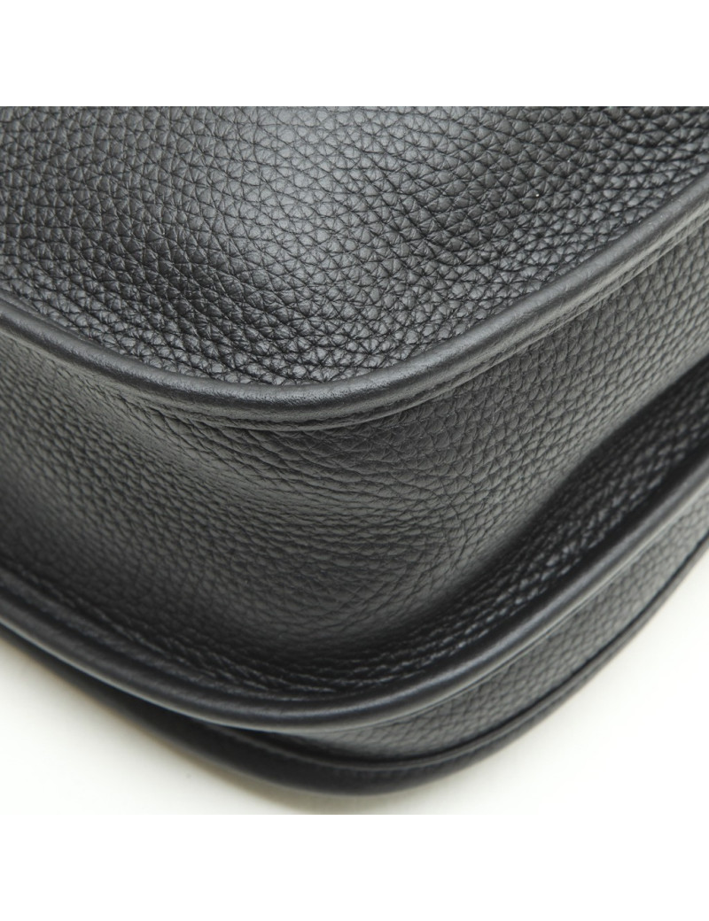 HERMES Evelyn II bag in black taurillon clémence leather