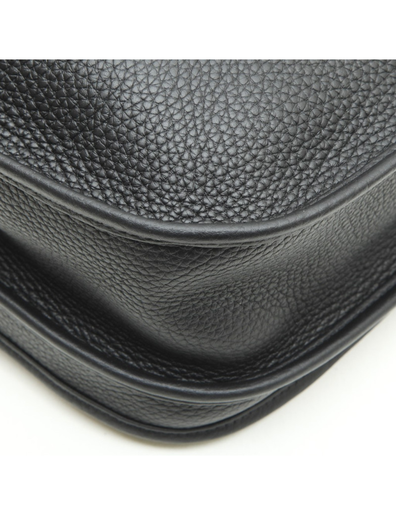 HERMES Evelyn II bag in black taurillon clémence leather