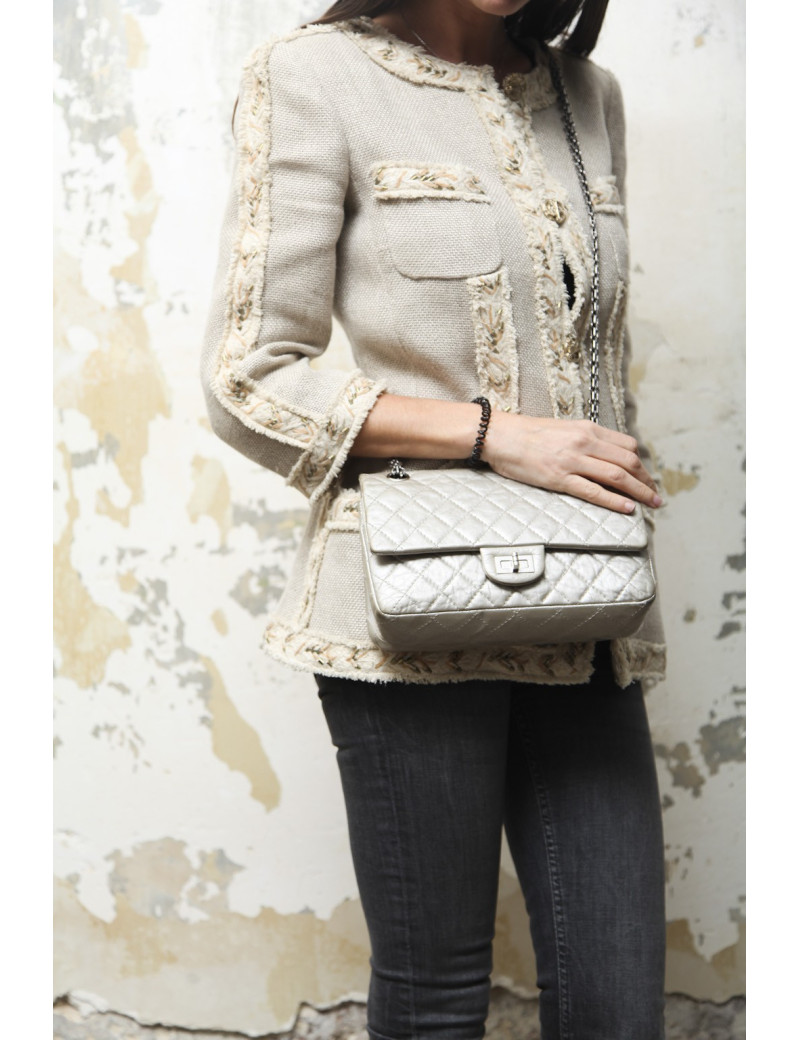 Sac CHANEL Timeless cuir vieilli argent
