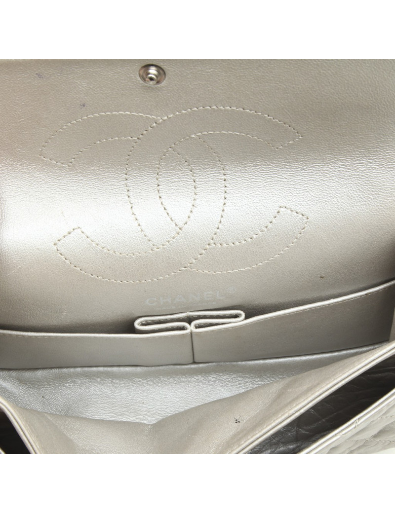 Sac CHANEL Timeless cuir vieilli argent