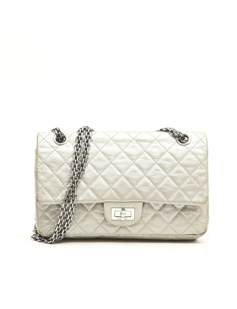 Sac CHANEL Timeless cuir vieilli argent