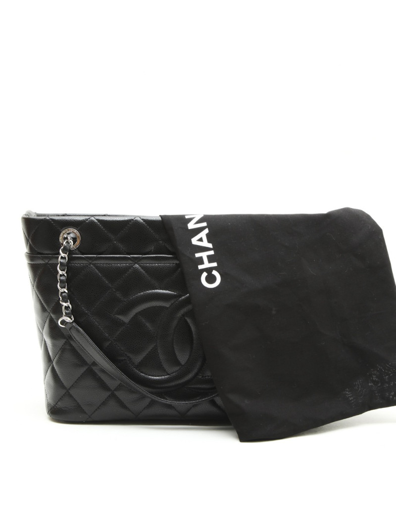 CHANEL Tote Bag in Black Grained Leather Big Model