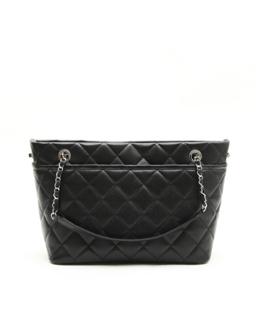 CHANEL Tote Bag in Black Grained Leather Big Model