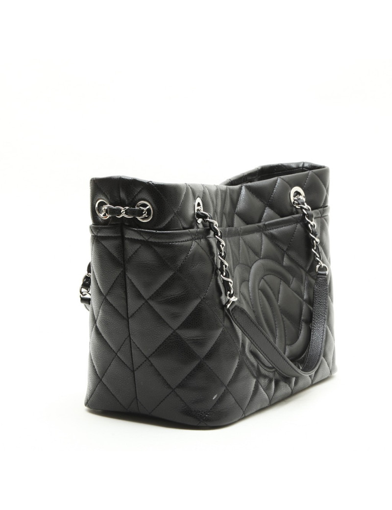 CHANEL Tote Bag in Black Grained Leather Big Model