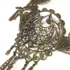 CHRISTIAN DIOR vintage crew necklace in copper filigree metal and rhinestones