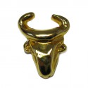 CHRISTIAN LACROIX vintage bull brooch in gold resin