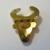 CHRISTIAN LACROIX vintage bull brooch in gold resin