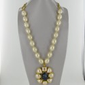Necklace vintage CHANEL Couture glass paste beads