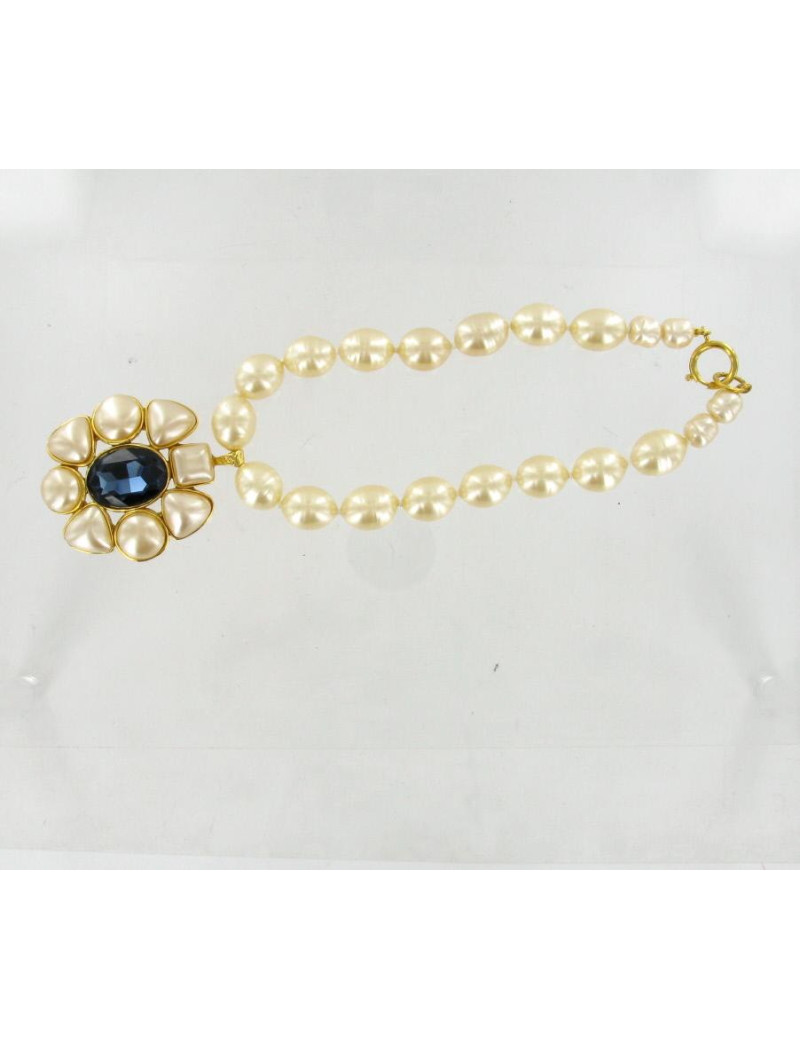 Sautoir Couture vintage CHANEL perles en pâte de verre