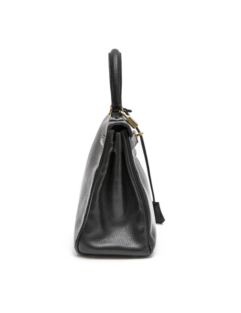 HERMES 'Kelly 28' vintage bag in black grained leather