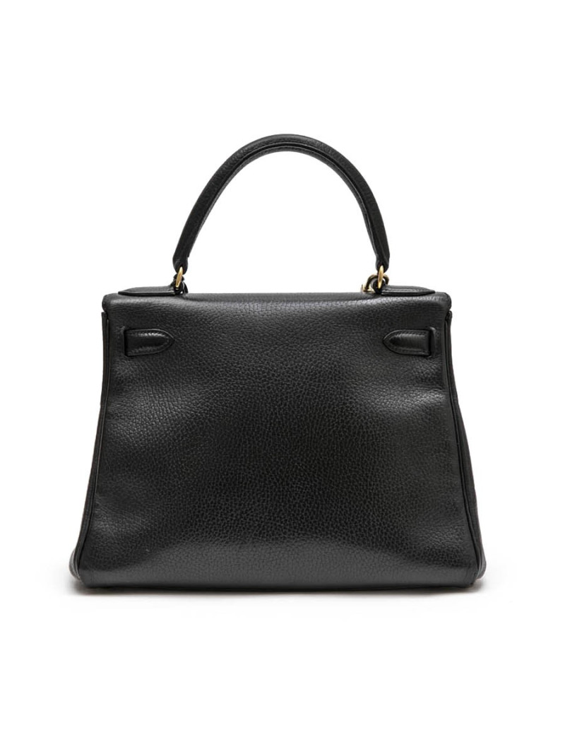 HERMES 'Kelly 28' vintage bag in black grained leather