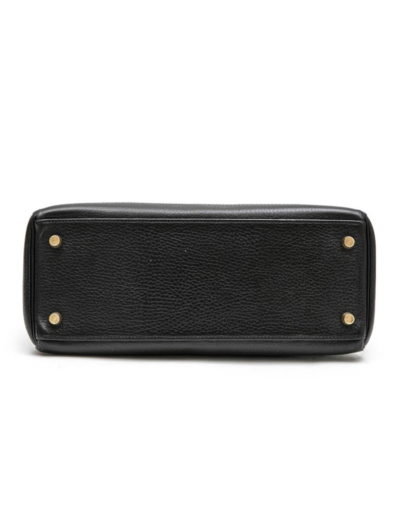 HERMES 'Kelly 28' vintage bag in black grained leather