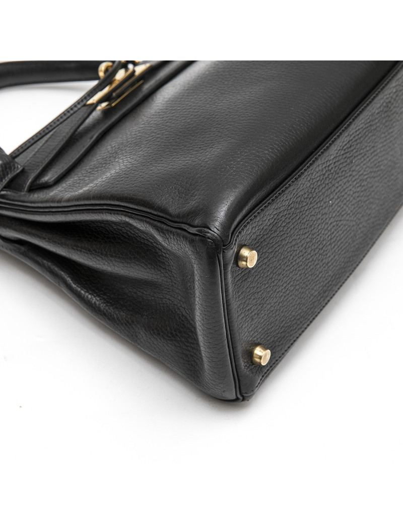 HERMES 'Kelly 28' vintage bag in black grained leather