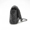 CHANEL "Paris Dallas" double flap bag in dark gray quilted thick cowhide leather