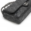 CHANEL Paris Dallas double flap bag in dark gray quilted thick cowhide  leather - VALOIS VINTAGE PARIS
