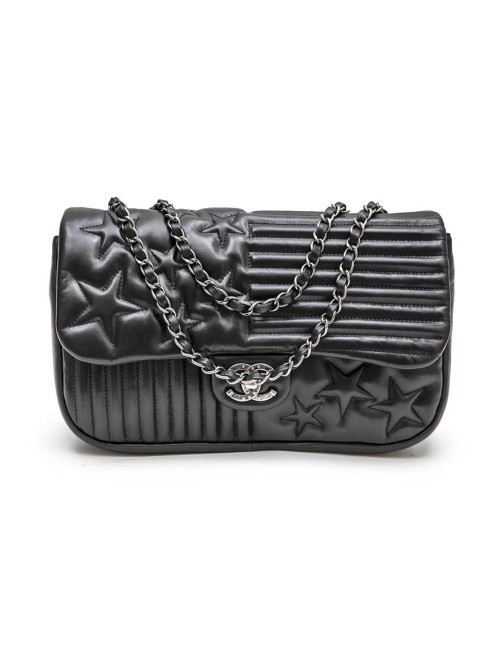 Sac "Paris Dallas" CHANEL en cuir d'agneau lisse noir