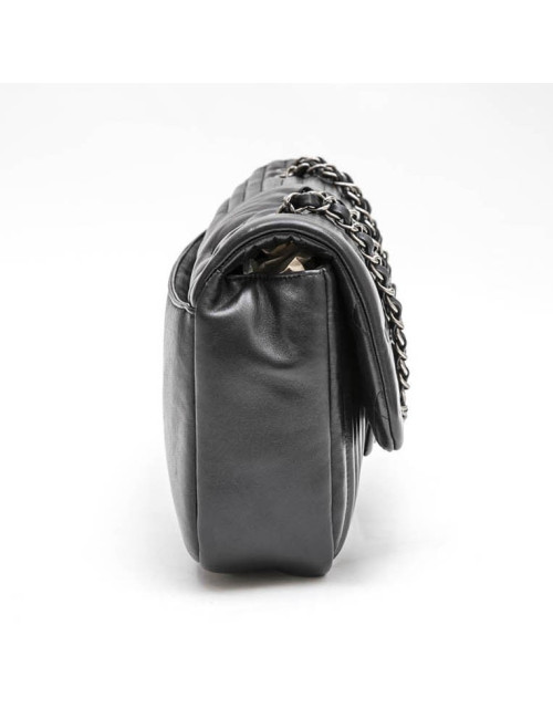 Sac "Paris Dallas" CHANEL en cuir d'agneau lisse noir