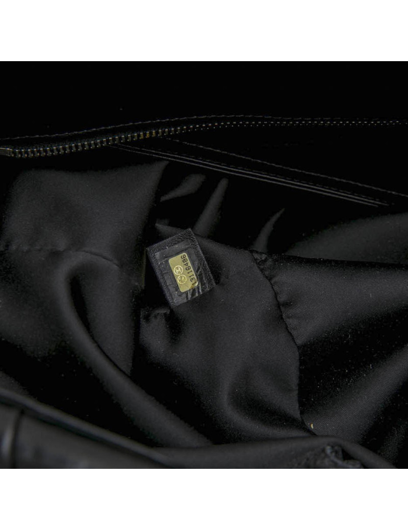 Sac cabas CHANEL cuir lisse noir