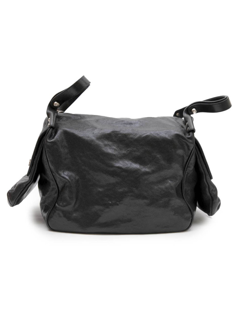 CHANEL tote bag in shiny black grained leather