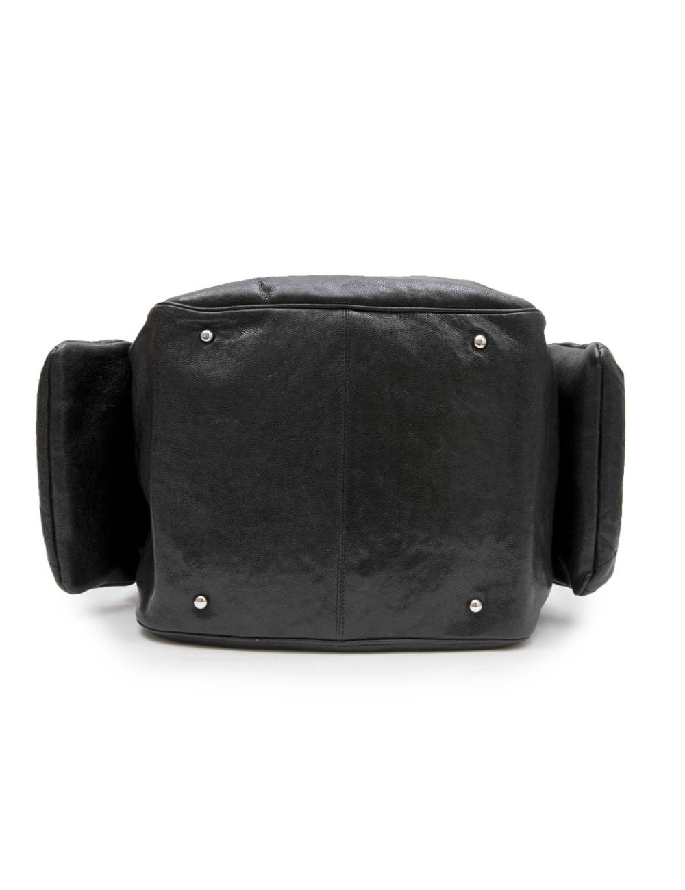 CHANEL tote bag in shiny black grained leather