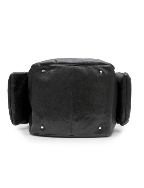 Sac cabas CHANEL cuir grainé noir brillant