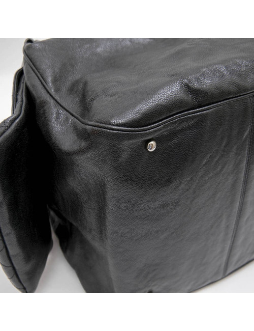 CHANEL tote bag in shiny black grained leather