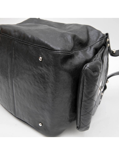 CHANEL tote bag in shiny black grained leather