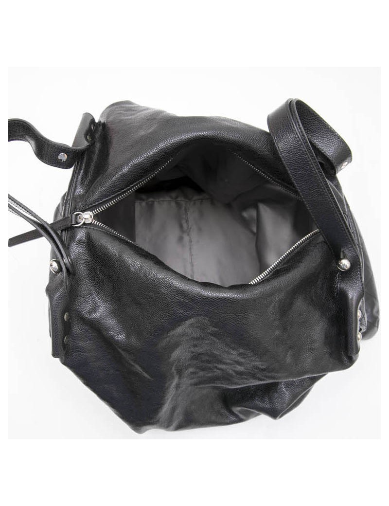 CHANEL tote bag in shiny black grained leather