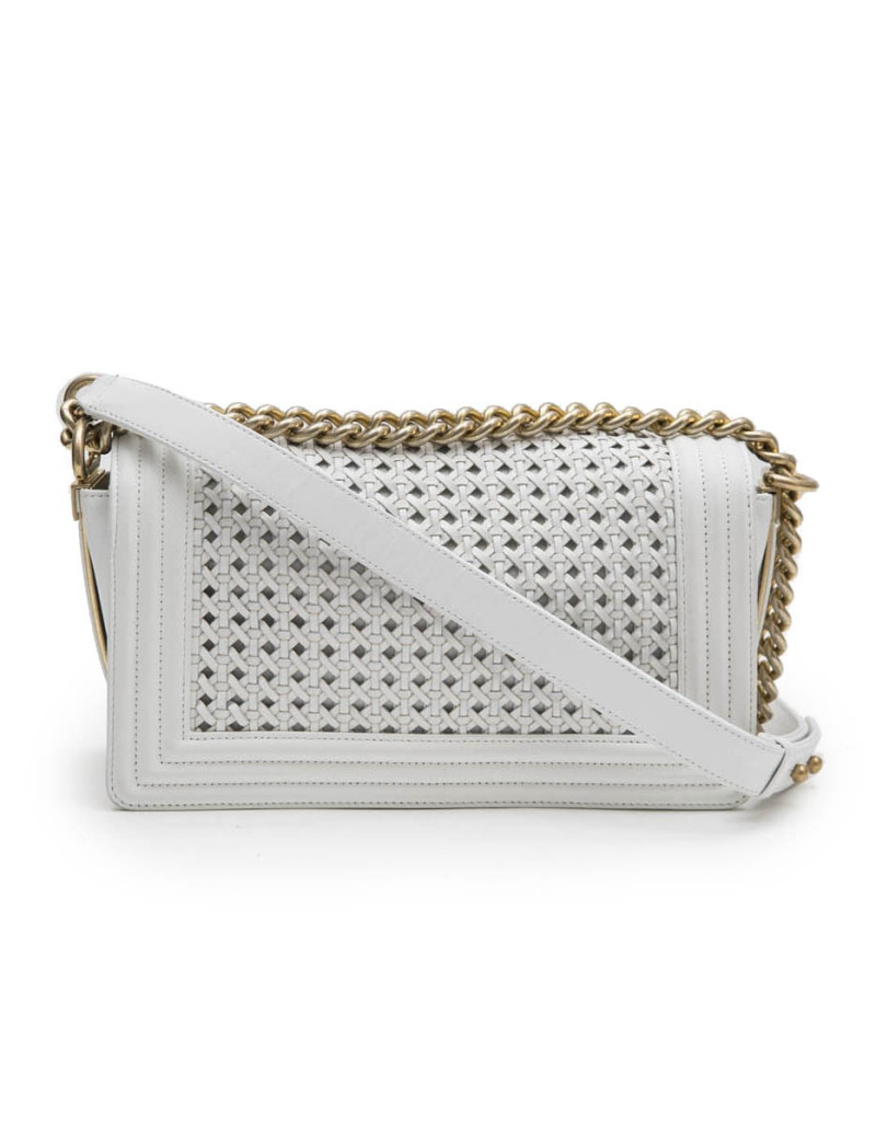Sac Boy CHANEL blanc et doré