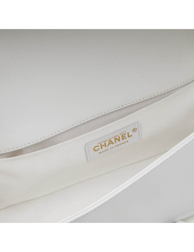 Sac Boy CHANEL blanc et doré