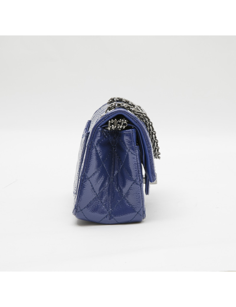 CHANEL 2.55 mini bag in blue electric grained quilted leather