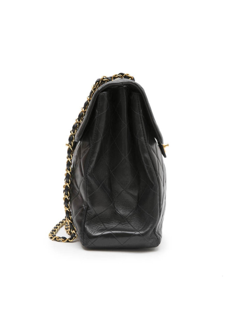 Sac CHANEL cuir d'agneau lisse noir 