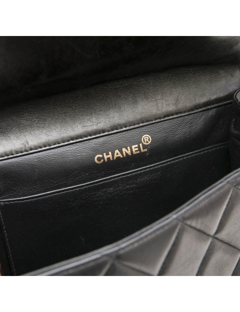 Sac CHANEL cuir d'agneau lisse noir 