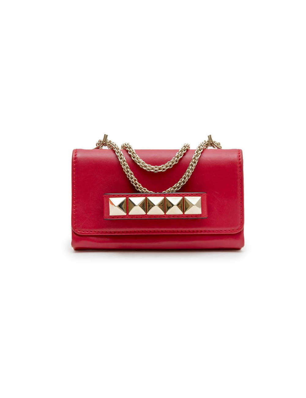 Petit sac VALENTINO en cuir lisse rouge