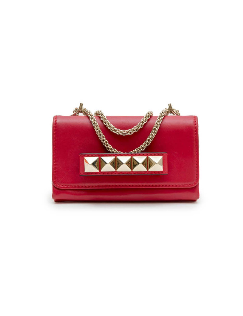 Petit sac VALENTINO en cuir lisse rouge