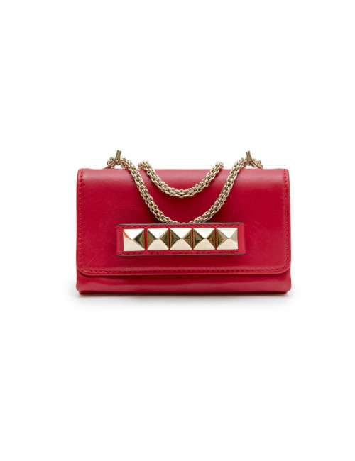 Petit sac VALENTINO en cuir lisse rouge