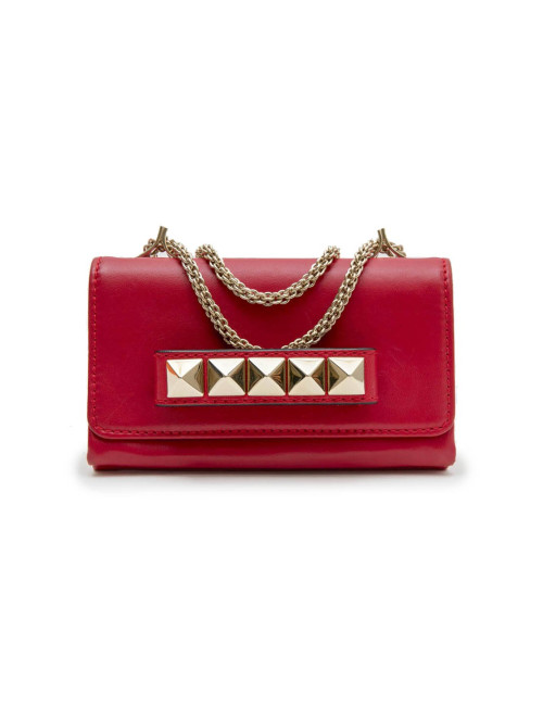 Petit sac VALENTINO en cuir lisse rouge