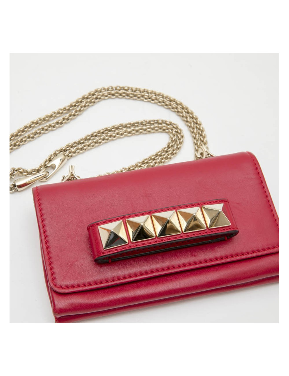 Petit sac VALENTINO en cuir lisse rouge