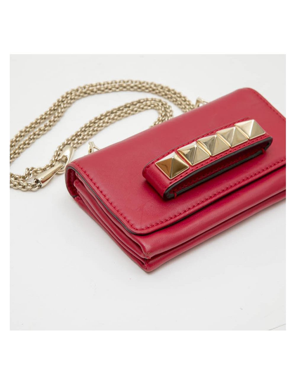 Petit sac VALENTINO en cuir lisse rouge
