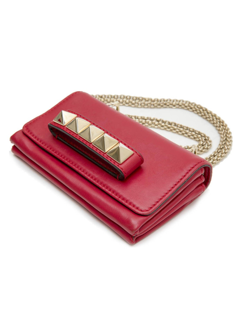 Petit sac VALENTINO en cuir lisse rouge