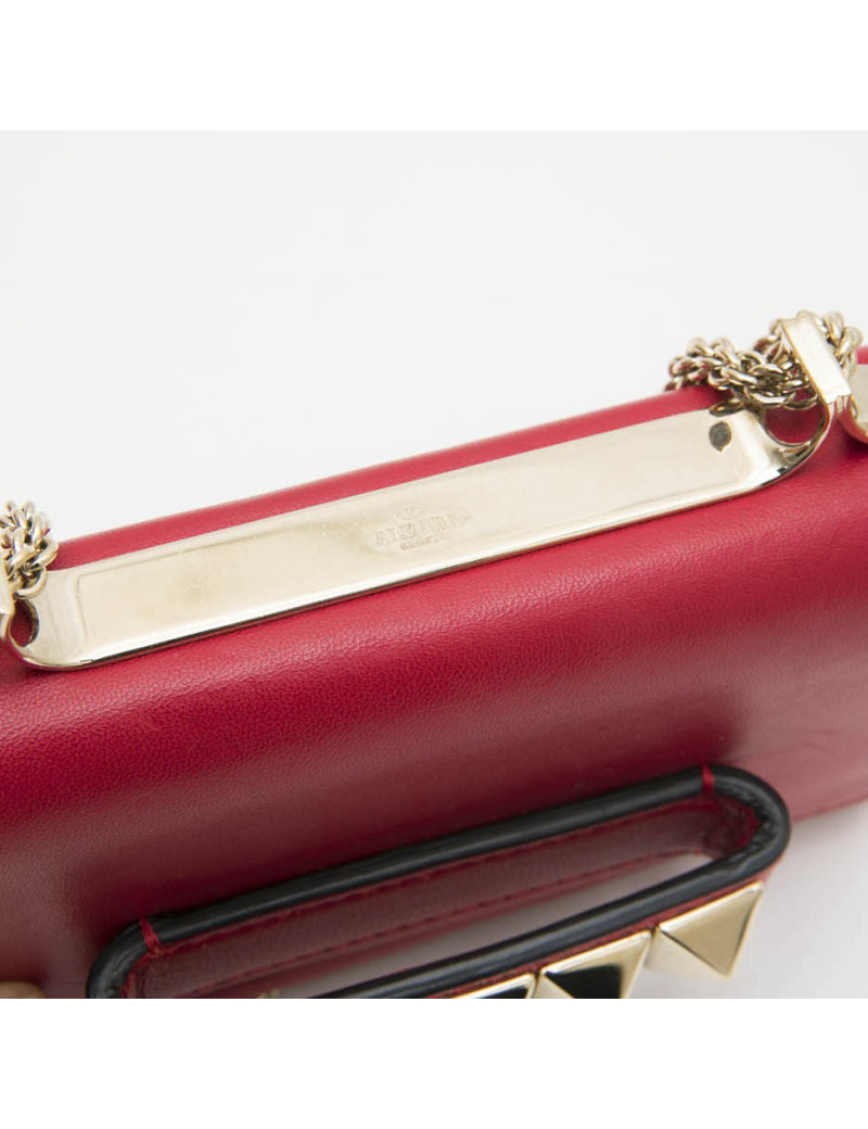 Petit sac VALENTINO en cuir lisse rouge