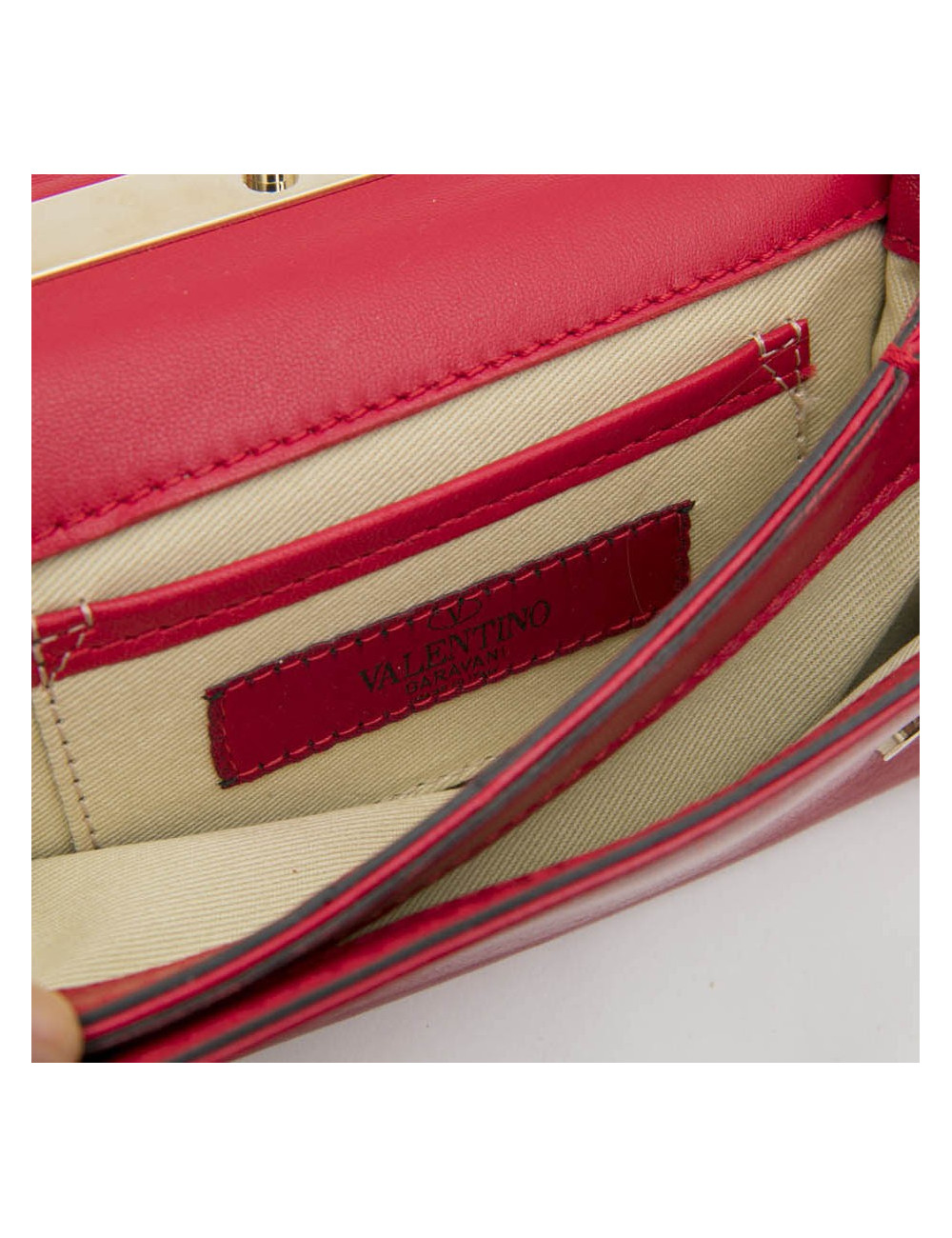 Petit sac VALENTINO en cuir lisse rouge