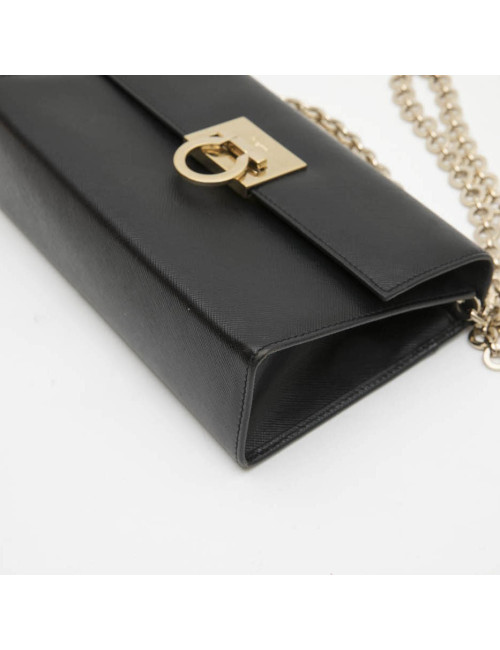 Mini sac FERRAGAMO cuir grainé noir