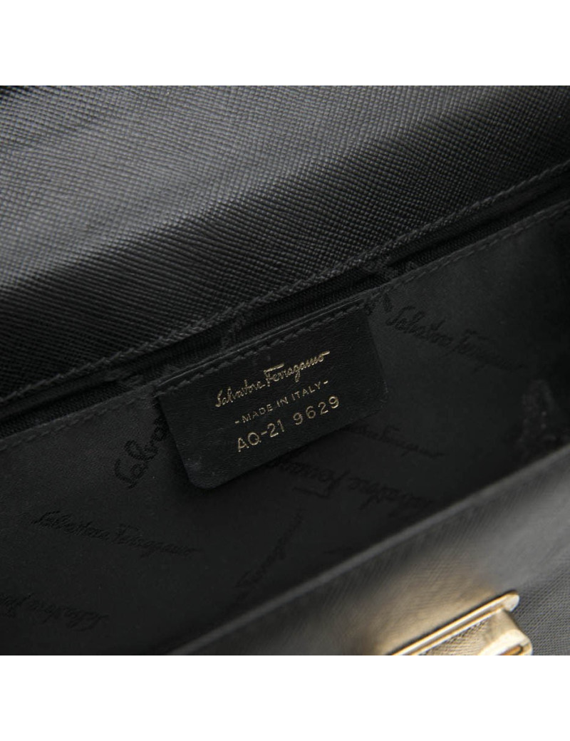 Mini sac FERRAGAMO cuir grainé noir