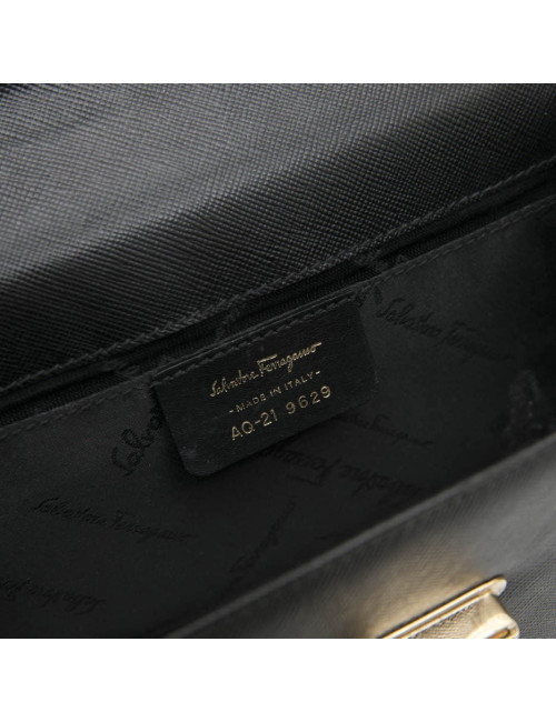 Mini sac FERRAGAMO cuir grainé noir