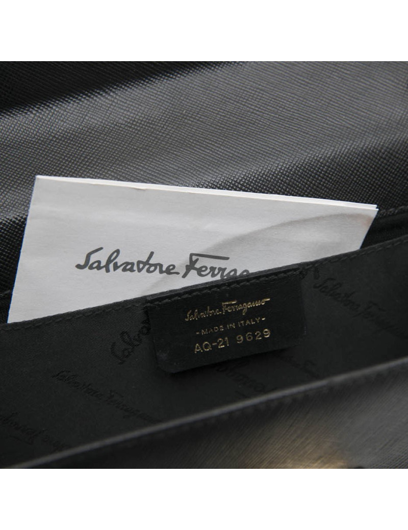 Mini sac FERRAGAMO cuir grainé noir