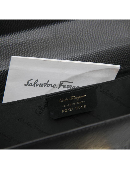 Mini sac FERRAGAMO cuir grainé noir