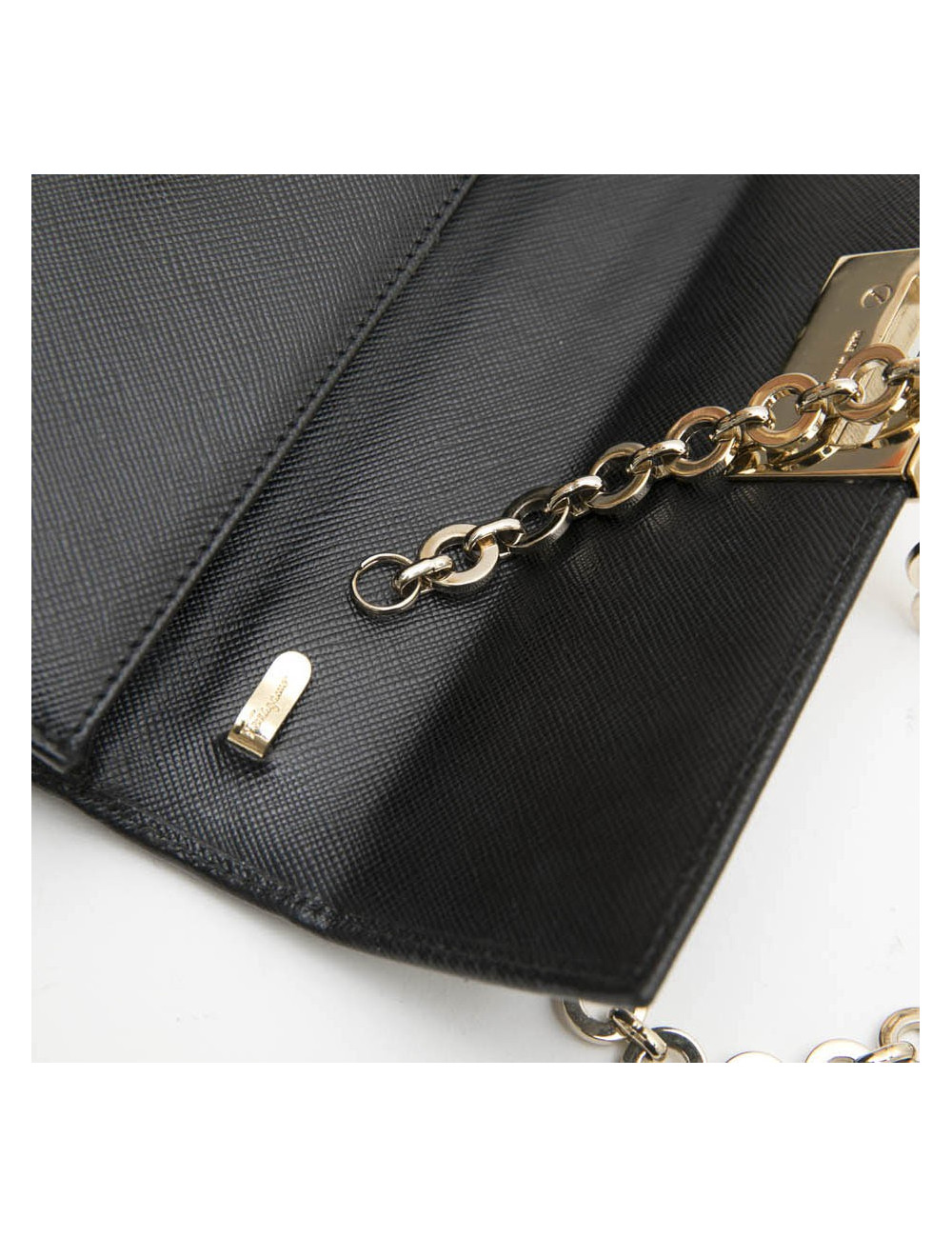 Mini sac FERRAGAMO cuir grainé noir